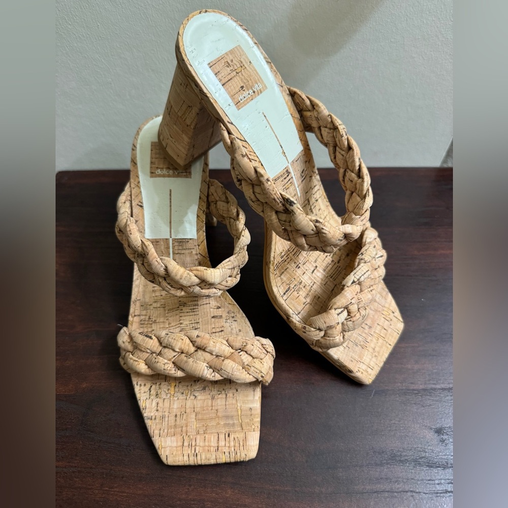 Dolce Vita Paily Braided Cork Block Heel Sandals – Size 8.5 – New - Picture 8 of 12
